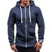 Men's Full Zip Up Hoodie Jacket, Long Sleeve Performance Training Hoodie Sweatshirt , Midweight Workout Running Track Jackets Coat