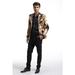 Elie Balleh Black Medusa Zebra Print Men's Blazers Sports Coat Jacket