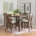 Gracie Oaks Taneytown Counter Height 5 - Piece 42" Wood Mission Slat Back Dining Set Wood/Upholstered in Brown | 30 H in | Wayfair