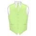 Men's Dress Vest & Skinny NeckTie Solid Lime Green Color 2.5" Neck Tie Set