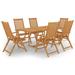 Gracie Oaks Evonnie Rectangular 6 - Person 70.87" Long Teak Outdoor Dining Set Wood/Teak in Brown/White | 70.87 W x 35.43 D in | Wayfair