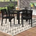 Latitude Run® Quadis Square 4 - Person 31.5" Long Outdoor Dining Set Plastic in Black | Wayfair ACF853CB0C3F4FC4975DB0061A0066CE