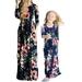 Niuer Mommy and Me Dresses Casual Floral Family Outfits Summer Matching Flower Maxi Long Dress Sundress