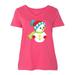 Inktastic Snowman With Hat, Scarf, Gloves, Carrot Nose Adult Women's Plus Size V-Neck Female