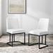 Everly Quinn Amplify Sled Base Upholstered Fabric Dining Chairs - Set of 2 Velvet in White/Black | 32 H x 38 W x 22 D in | Wayfair