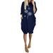 UKAP Womens Floral Fashion Pocket Dress Loose Crew Neck Casual Dresses Plus Size Oversize Tunic Shift Dress Sundress