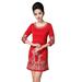 Women Casual Long Sleeve Dress Floral Embroidered Party Evening Mini Dresses