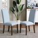 Canora Grey Modern Two Dining Chairs-Dining Chairs w/ Copper Nails & Solid Wooden Legs For Living Room/Kitchen(Gray) Wood/Upholstered | Wayfair