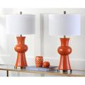 Mercer41 Chanse 30" Table Lamp Set Ceramic/Metal/Fabric in Orange | 30 H x 15 W x 15 D in | Wayfair B228B71F25E24D329EA0E4C7B78B0CEA