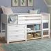 Hagen Twin Wood Platform Loft Bed w/ Bookcase by Sunside Sails kids Solid Wood in White | 44 H x 42 W x 78 D in | Wayfair