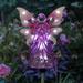 Exhart Solar Acrylic Angel w/ Wings & LED Lights Metal Garden Stake Plastic in White | 35.5 H x 4 W x 2.36 D in | Wayfair 14158-RS