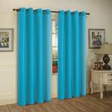 Winston Porter Jashon Solid Semi-Sheer Grommet Curtain Panels Polyester in Green/Blue | 84 H in | Wayfair C57EAE62FA4448E089733159E64CAA3C