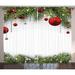 The Holiday Aisle® Christmas Decorations Noel Backdrop w/ Fir Leaves ative Balls Classic Religious Graphic Print | 90 H in | Wayfair