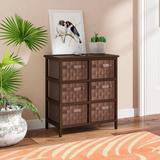 Bay Isle Home™ Sickles 6 Drawer Storage Chest Solid Wood/Fabric in Brown | 24.6 H x 21.54 W x 11.93 D in | Wayfair D9D2C5100A5B4494913BBC1C93AB284C