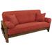 Red Barrel Studio® Double-Corded Box Cushion Futon Slipcover Microfiber/Microsuede in Red/Brown | Wayfair BCB8FC4F7E724F9B8D2666CC9EB6D705