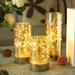 Latitude Run® 3 Piece LED Flickering Battery String Lights Unscented Pillar Candle Set Paraffin | 10 H x 3.5 W x 3.5 D in | Wayfair