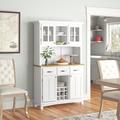 Red Barrel Studio® Dining Hutch Wood/Glass in White | 72.25 H x 44 W x 17 D in | Wayfair 5B5550E0A49D4CC18024B7CF24DEB603