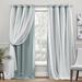 Alcott Hill® Nunley Layered Solid Color Room Darkening Thermal Grommet Curtain Panels Polyester in Green/Blue | 52" W x 84" L | Wayfair