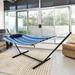 Arlmont & Co. Arlmont Spreader Bar Hammock w/ Stand Cotton in Blue | 45.5 H x 52 W x 140 D in | Wayfair 75B780132EA345639CE944B5745E62BF