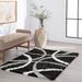 Black 48 x 1.57 in Area Rug - Wade Logan® Avera Shaggy Abstract/Gray/White Area Rug, Polypropylene | 48 W x 1.57 D in | Wayfair