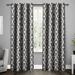 Andover Mills™ Andish Geometric Room Darkening Thermal Grommet Curtain Panels, Polyester in White | 84 H in | Wayfair