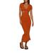 SANNEDONG Womens Sexy Cut Out Midi Long Dress Spaghetti Strap Bra Bikini Top Bodycon Bandage Club Party Cocktail Maxi Dresses