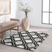 Black/White 48 x 1.57 in Area Rug - Wade Logan® Brooklington Ikat Shag White/Black/Gray Area Rug, Polypropylene | 48 W x 1.57 D in | Wayfair