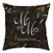 Trinx Pershing Leaf Mr & Mrs Personalized Square Pillow Cover & Insert Polyester/Polyfill blend | 16 H x 16 W x 1.5 D in | Wayfair