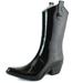 DailyShoes Cowboy Black Solid Prints High Heel Rain Boots,8 B(M) US