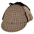 Sherlock Holmes Houndstooth Wool Blend Hat - XL - Brown