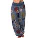 Avamo Plus Size Harem Pants for Ladies Bohemian Print Women Casual Loose Harem Pants Wide Leg Stretch Bohemian Loose Womens Plus Casual Pants Trousers