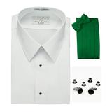 Tuxedo Shirt, Kelly Green Cummerbund, Bow-Tie, Cuff Links & Studs Set
