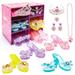 Girls Princess Dress up Shoes Set Hodola Girls Play Shoes and Jewelry Boutique Role Play Collection Shoes Set Gift Set with Princess Tiara and Accessories Jewelries for 3, 4,5 Years Old Gi