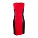 DKNY Women's Colorblocked Sheath Dress (2, Red/Black)