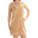 KENSIE Womens Beige Textured Spaghetti Strap V Neck Above The Knee Shift Dress Size XS