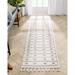 Gray/White 87 x 27 x 0.4 in Area Rug - Well Woven Serenity Parallel Moroccan Tribal Diamond Pattern Ivory Gray Rug | 87 H x 27 W x 0.4 D in | Wayfair