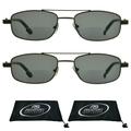 proSPORT BIFOCAL Reading Sunglass Square Aviator Metal Gunmetal Frame 2 PAIRS