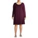 Terra & Sky Women's Plus Size Knit Peplum Dress