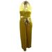 Avec Les Filles Women's Velvet Halter Maxi Dress (12, Marigold)