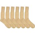 6 Pairs Of Mens Military Grade Thick Padded Terry Lined Cotton Socks, Ribbed, Dry Wicking, Heavy Duty Crew Sock Khaki