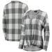 Michigan State Spartans Women's Check Your Facts Plaid Button-Up Long Sleeve Shirt - Gray/White