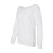 Ladies' Sponge Fleece Wide Neck Sweatshirt - SOLID WHT TRBLND - 2XL