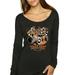 Lucky 13 Speed Shop Used But Not Used Up Cars and Trucks Womens Scoop Long Sleeve Top, Vintage Black, Small