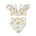 Justice Girls Ruffle Top Floral Swimsuit, 2-Piece, Sizes 6-18 and 16-20 Plus