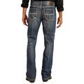 Rock Roll Denim Mens Relaxed Fit Double Barrel Straight Leg Vintage Wash Western Jeans