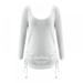 Ladies Autumn Sweater Dress Sexy U-neck Halter Drawstring Pure Color Sweater Dress