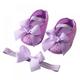 Newborn Baby Girl Bowknot Princess Floral Shoes Toddler Walking Shoes + Headband