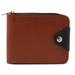 Tan Men's Biker Cow Leather Zipper Bi-fold Wallet (52-021-15)