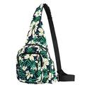 Women Sling Bag Small Crossbody Shoulder Backpack Outdoor Casual Back Pack for Girls Lady Teens Kids (White Flower - 2)