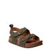 Rugged Bear Vegan Leather Two Buckle Colorblock Footbed Sandal (Toddler Boys)